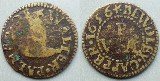 Bewdley, Walter Palmer 1656 farthing N5643